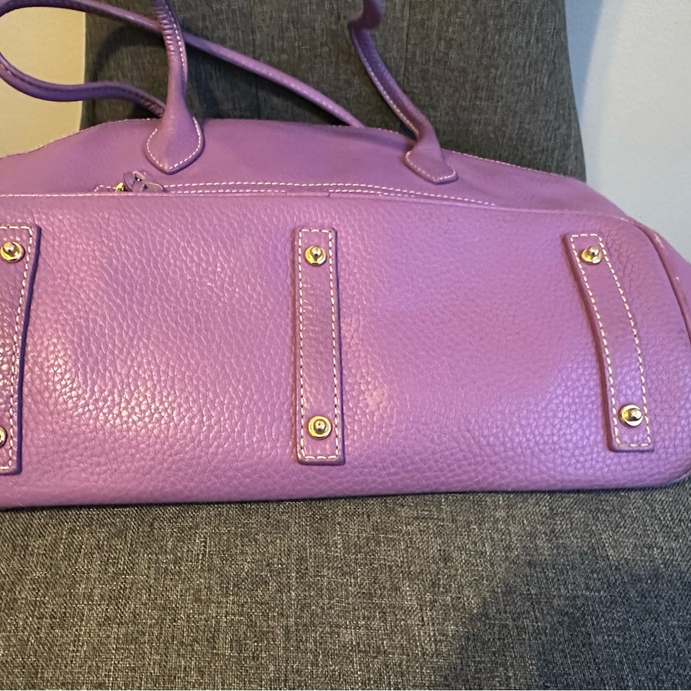 Dooney & Bourke Purple Leather Tote Bag - Picture 3 of 8